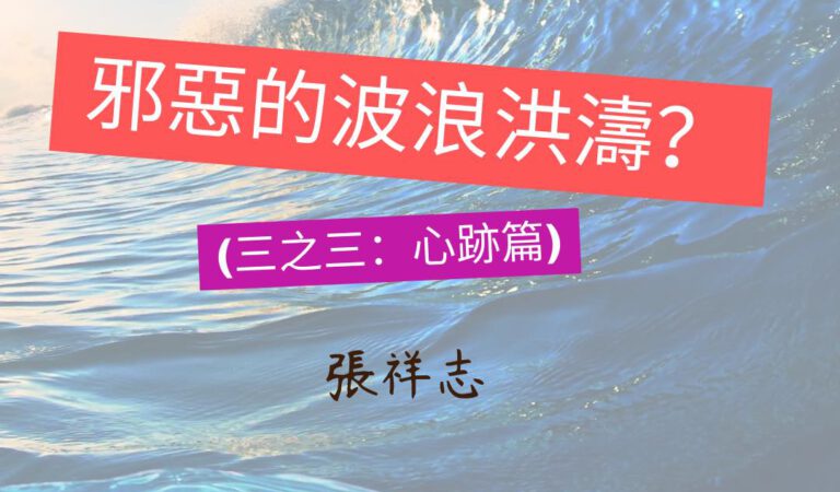 【邪惡的波浪洪濤？(三之三：心跡篇)】｜張祥志